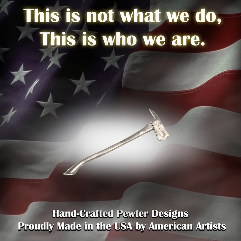 Fireman’s Axe Pin, Pewter, A140, 3 Inches, 100% Handmade in