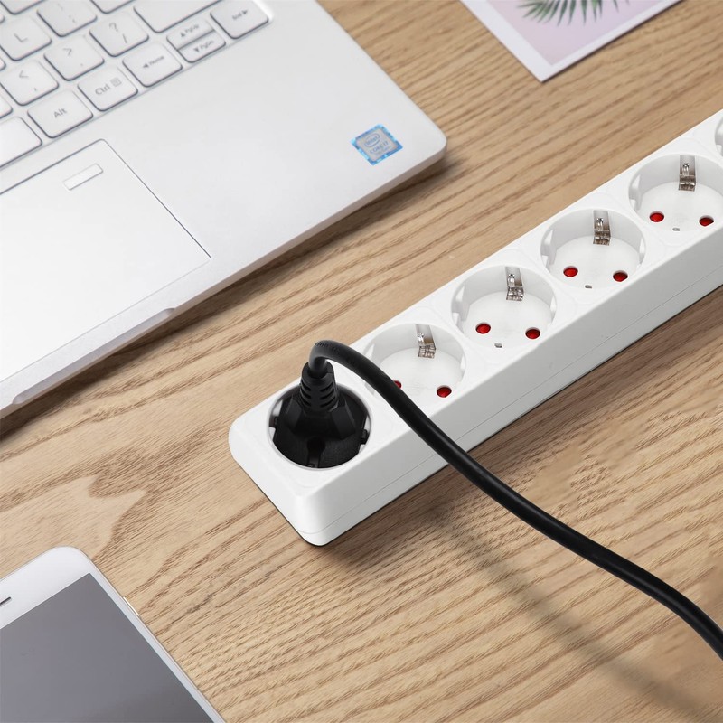 Aigostar Power Strip 6-Way with Switch Table Socket Child Lock