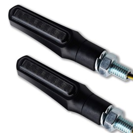 Germany Motorsports LED Mini Motorcycle Indicator Shark E-Approved Black Universal 12 V (LED Indicator + 3-in-1 Indicator, 2 Pairs)