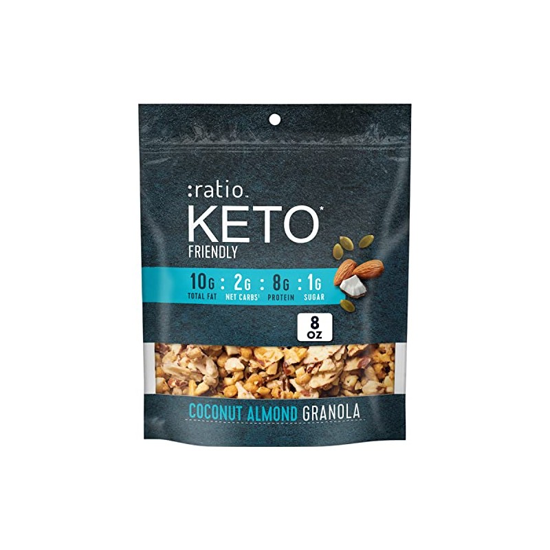 :ratio Keto Friendly Coconut Almond Granola, 8 oz (Pack of