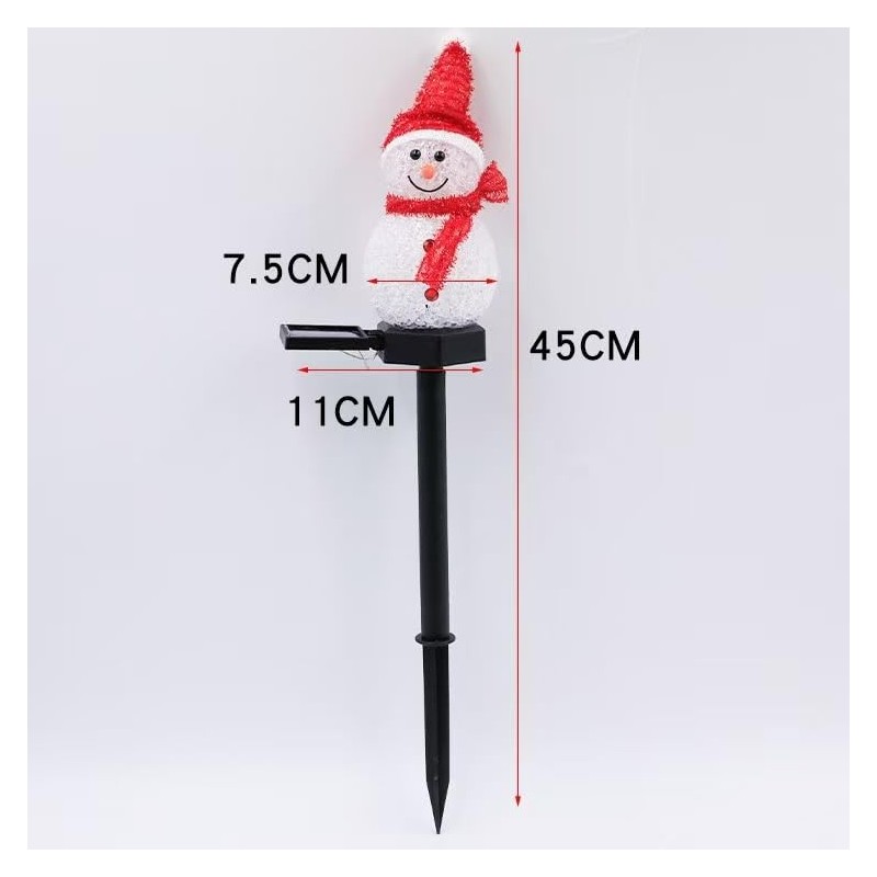 YZYOE 2 Pack LED Solar Powered Rice Grains Snowman Ground