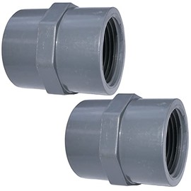 AERZETIX - C52001 - Set of 2 Threaded Sleeves 3/4 Inch x 3 4 Inch - Plastic Female-Female for Screwing in - Straight Pressure Connection for Hoses 16 Bar