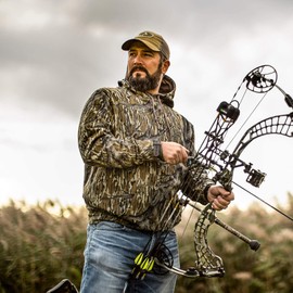 Mossy Oak Men’s Vintage Camo Hunt Hoodie, Original Bottomland, 3X-Large