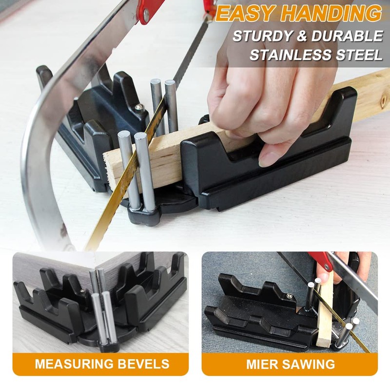 2-in-1 Mitre Measuring Cutting Tool, Measuring and Sawing Mitre Angles