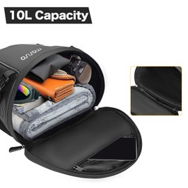 MOSISO Motorcycle Tail Bag Multifunctional Waterproof Polyester Storage Saddle Bag, 10L Outdoor Sports Motorbike Rear Seat Light Tank Handbag Tool Carry Pouch with Shoulder Strap, Black