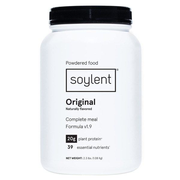 Soylent Complete Nutrition Meal Replacement Protein Powder, Original - Plant Based Vegan Protein, 39 Essential Nutrients - 36.8oz
