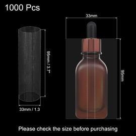 sourcing map 1000Pcs Shrink Bands, 33 * 95mm PVC Clear Perforated Shrink Bands, Heat Shrink Wrap Bands for Bottles, Jars Seal for Dropper Bottle, Test Tube Bottles