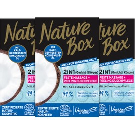NATURE BOX Solid Shower Care 2-in-1 Massage + Exfoliation with Coconut Scent 90 g