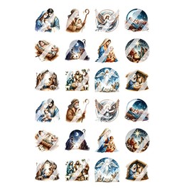 Christmas Nativity Scene Nail Art Decals - Waterslide Nail Decals (Child 0.2" inches)