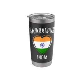 India Flag Heart Sambalpur City Stainless Steel Insulated Tumbler