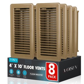VOISEN Floor Register 4x10, 8 Pack Brown Floor Register Vents,Heavy Duty Steel Walkable Floor Grates