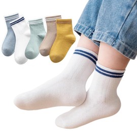 Kindersocken 5 Paar dünne einfarbige Netzsocken mittlere Socken Atmungsaktive und schweißabsorbierende Kindersocken Geeignet für 1-3 Jahre alte Babys
