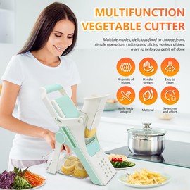 Mandolin multifunctional slicer with 5 replaceable blades, vegetable and fruit slicer, shredder
