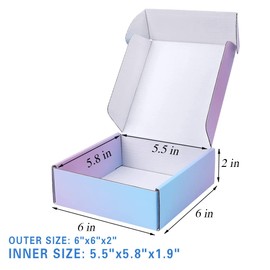 DERZIFUN 30 Pack 6x6x2 Inch Boxes for Packaging Small Business, ‎Mailing Purple Small Shipping Boxes, Recyclable Corrugated Cardboard Mailer Gift Packing Box