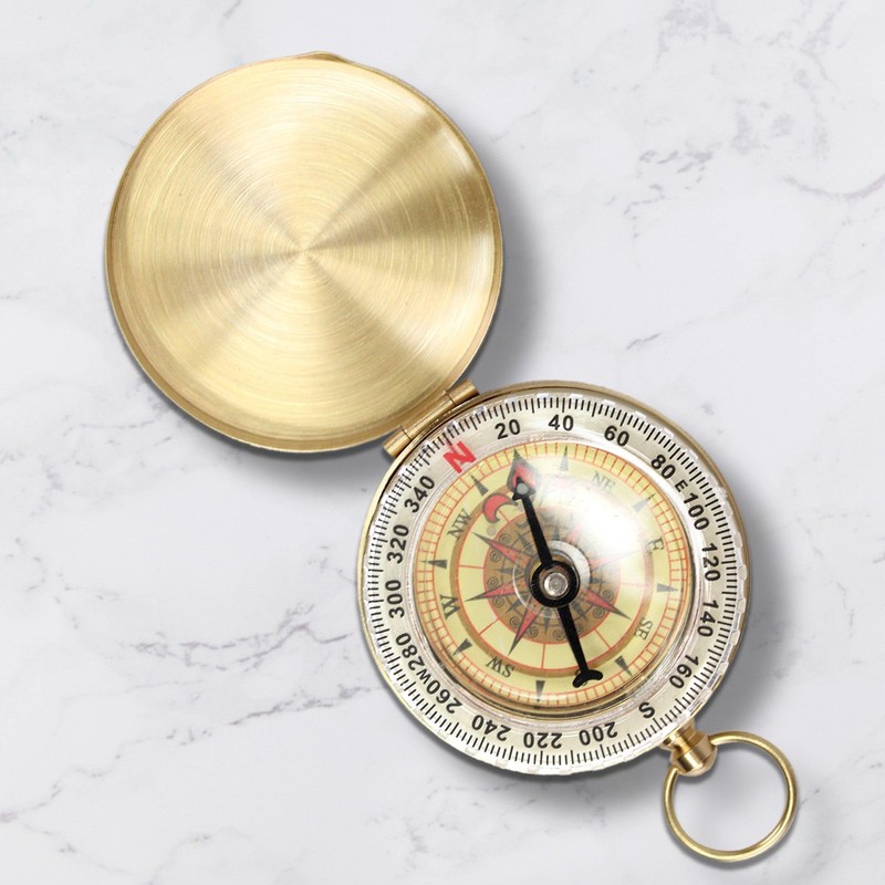 FISHTEC Magnetic Navigation Compass Gold - Gift Box, Phosphorescent, Pocket