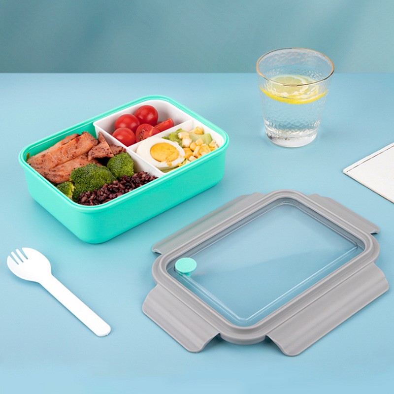 1500mL Bento Box Portable Lunch Box with 4 Compartments, Leak