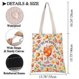 PLITI Aperol Spritz Gift Aperol Spritz Summer Drink Cocktail Gift They See Me Aperollin' They Hatin' Cocktail Party Tote Bag (Aperollin hatin TGU)