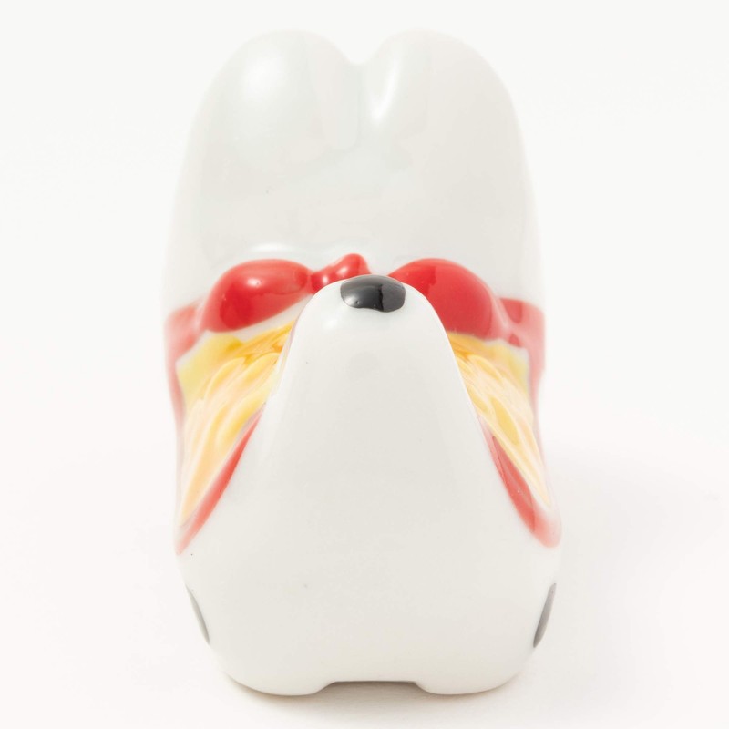 光陽 Pottery Chopstick Rest Yellow approx. 4.3 X 2.5. CM koma犬