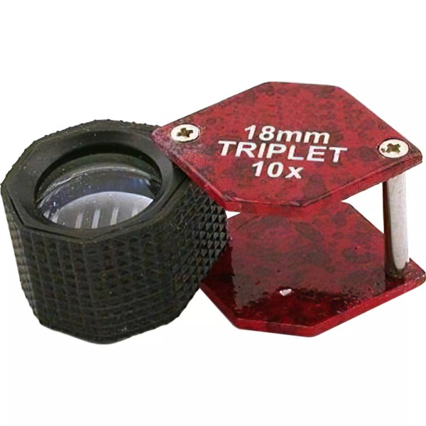 FindingKing 10x Red Hexagon Loupe Jewelers Gem Magnifier Tool 18mm
