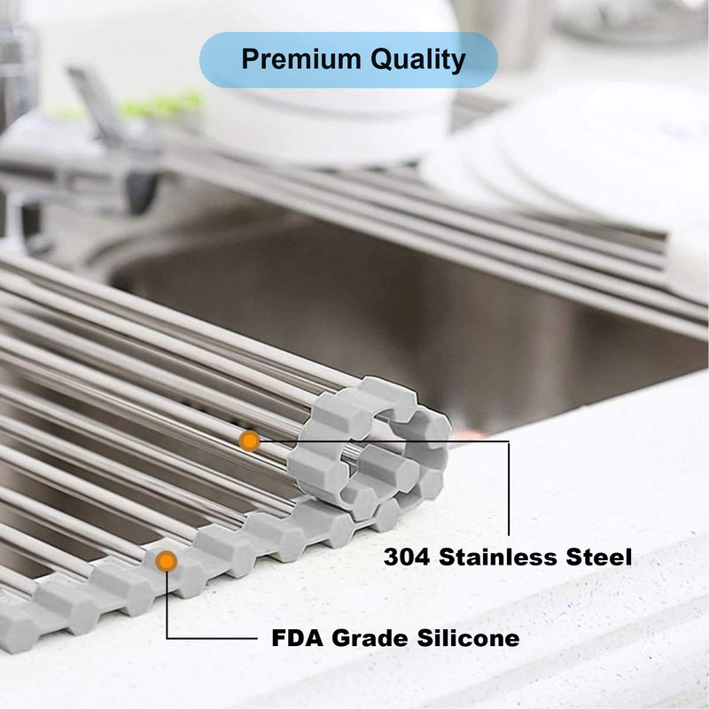 Searik Over The Sink Dish Drying Rack, Roll up Sink