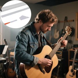 Degytrekoky Guitar Luthier Tool Kit, Including 16 Inch Guitar Fret Leveling Sanding Beam, Guitar Fret Rocker, Fret Crowning File, Guitar Neck Notched Straight Edge, Luthier Tools for Guitar Bass