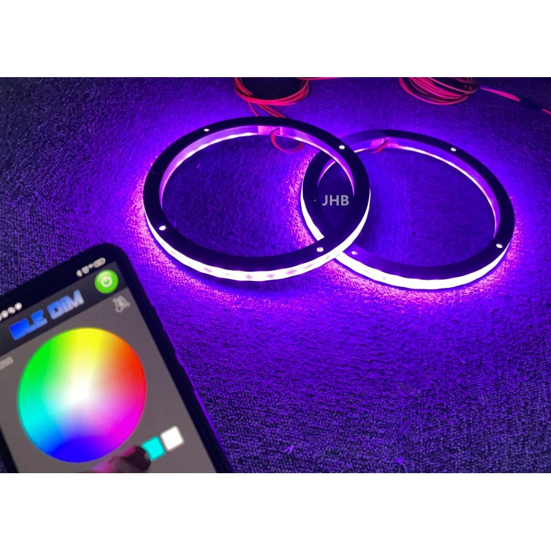 JHB Set 2PCS 6.5" Remote APP RGB Color LED Rings