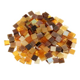 sourcing map 500g/1.1lb Mixed Color Square Mica Mosaic Tiles, 700 Pcs Glitter Crystal Mica Mosaic Tiles Stained Mica Piece for DIY Art Crafts, Mixed Brown