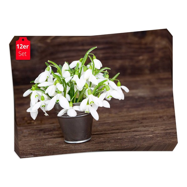 Place Mat - Snowdrop in Pot - 12 Pieces Made