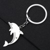 DALANE Stainless Steel Cute Dolphin Keychains Ocean Fish Car Key