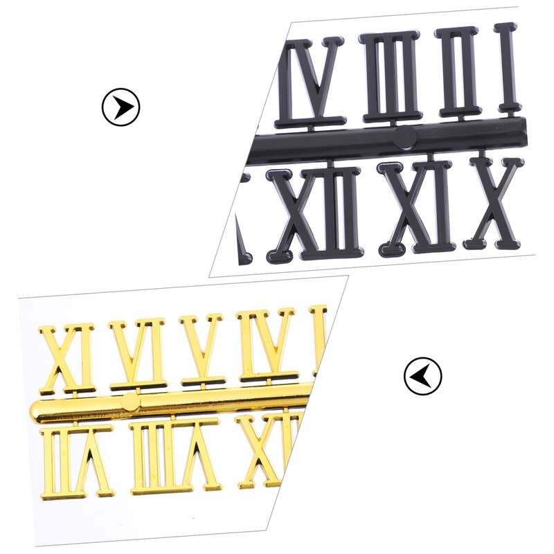 TEHAUX 15 Sets DIY Clock Replacement Roman Arabic Digits Silver