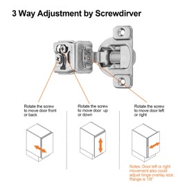 Vallecloud (4 Pack) 1-1/4 Inch Overlay Soft Close Cabinet Hinges, Kitchen Concealed Hinges for Face Frame Door, European Hinges with Brushed Nickel