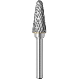 Sworker 1Pc 1/4 Carbide Burr Set 1/4" Shank Head Dia 0.4" Dome-End Cone Die Grinder Bits Rotary Tools Attachment Kit Rasp Accessories Metal Wood Stone Steel Grinding Deburring Cutting Porting Carving
