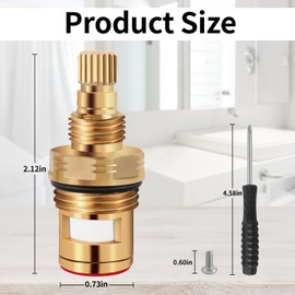 Brass KSRPL3200CC Cold and Brass KSRPL3200HC Hot Faucet Cartridge. This set includes ceramic cartridges in 2-1/8" length, designed for cold and hot water applications