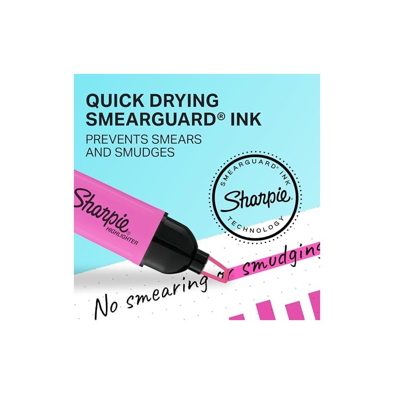 SHARPIE Clear View Resaltadores, punta de cincel, colores surtidos, 4