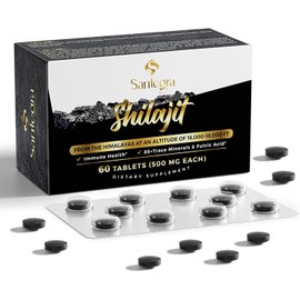 30,000 MG Shilajit Tablets, 100% Shilajit Pure Tablets 60 Counts - Shilajit Himalayan Organic Rich in Fulvic Acid & 85+ Trace Minerals, Shilajit Resin Supplement for Energy & Immune System