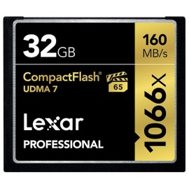 Lexar Professional 1066x 32GB CompactFlash Card, Up to 160MB/s Read, CF Card for Professional Photographer, Videographer, Enthusiast (LCF32GCRBEU1066)