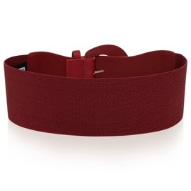 Ro Rox Raya Elasticated Nurse Belt Stretch Wide 50's Retro Vintage Waist Cincher, Red