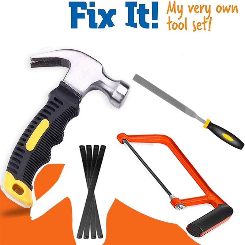 QeeHeng Kids Real Tool kit,8 PCS Children Real Tool Set
