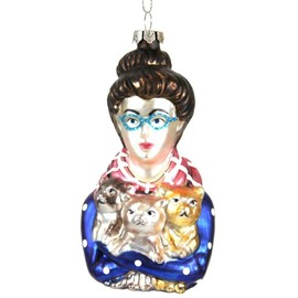 Cody Foster & Co - Crazy Cat Lady Blown Glass Ornament