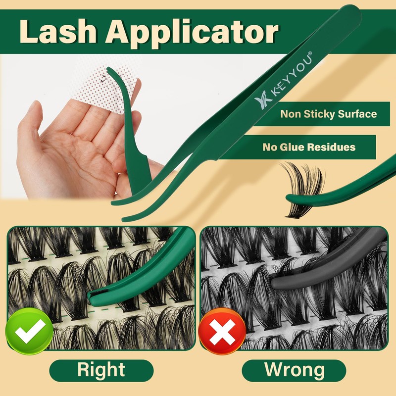 KEYYOU DIY Lash Extension Kit 280pcs Soft Lash Clusters 60D+80D