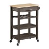 Convenience Concepts Ellaine Four-Tier Butcher Block Kitchen Cart w/ Drawer