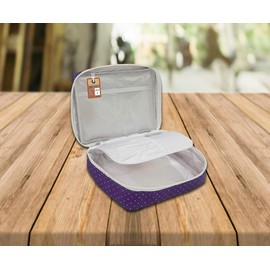 atorakushon Makeup Storage Box Cosmetic Vanity Toiletry Necklace Travelling Wardrobe Organizer Jewellery Pouch for Women (Purple), Purple, standard, Travel Accessories