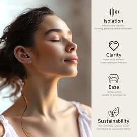 QuietZone Tapones para los oídos para conciertos, protección auditiva de alta fidelidad para fiestas, festivales, músicos y viajes. Tapones de silicon