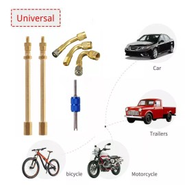 Unbranded 6PCS Brass Air Tyre Valve Stem with Extension Adapter for Car Truck Motorcycle