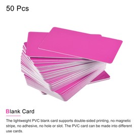 MECCANIXITY Blanco PVC Tarjetas Rosa Plástico Tarjeta 28mil para ID Impresora, Gráfico Calidad, Paquete de 50