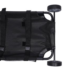 Max Loading110 lbs Pet Stretcher Foldable Dog Stretcher with 2 Wheels & Adjustable Shoulder Strap for Large Dogs Portable Pet Transport Trolley