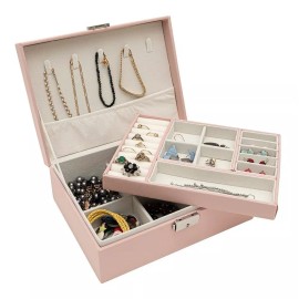 Exhivit Estuche Organizador De Joyas Portátil Color Rosa