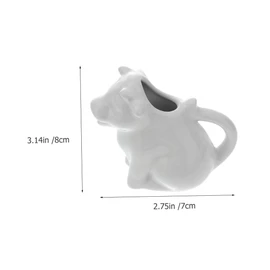 Ciieeo 2Pcs Ceramic Animal Shaped Milk Jug Cute for Sauces Milk and Hygienic Pitcher for Home Restaurant Use