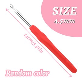 Crochet Hooks 4.5 mm Colourful Knitting Crochet, High Quality Aluminium Ergonomic Soft Handle Knitting Needle for Yarn Craft, Suitable for Beginners to Learn Hand-Knitted Sweaters