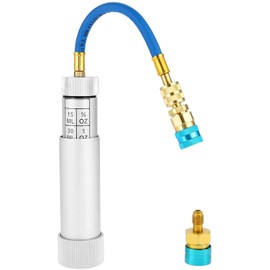 Bowarepro AC Oil Injector Kit R134A/R1234Y Low Side with Quick Adapter Handturn Filler Injection Tool with Coupler for HVAC Dye Oil Injector with 1/4" SAE Connector for R134A, R22, R12R, 1234YF